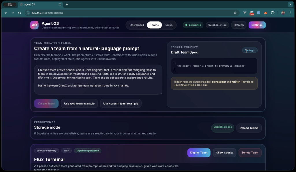 AgentOS — Multi-Agent Orchestration Platform Built on OpenClaw screenshot